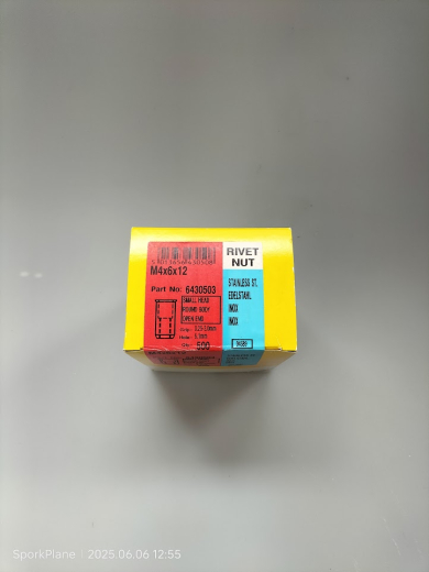 500 St. Blindnietmutter V2A, M 4, Nietschaft 6 x 12,0 mm