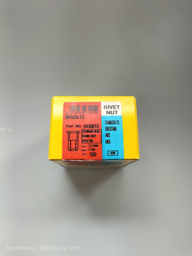 500 St. Blindnietmutter V2A, M 4, Nietschaft 6 x 13,0 mm
