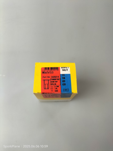 500 St. Blindnietmutter Stahl, M 5, Nietschaft 7 x 13,5 mm